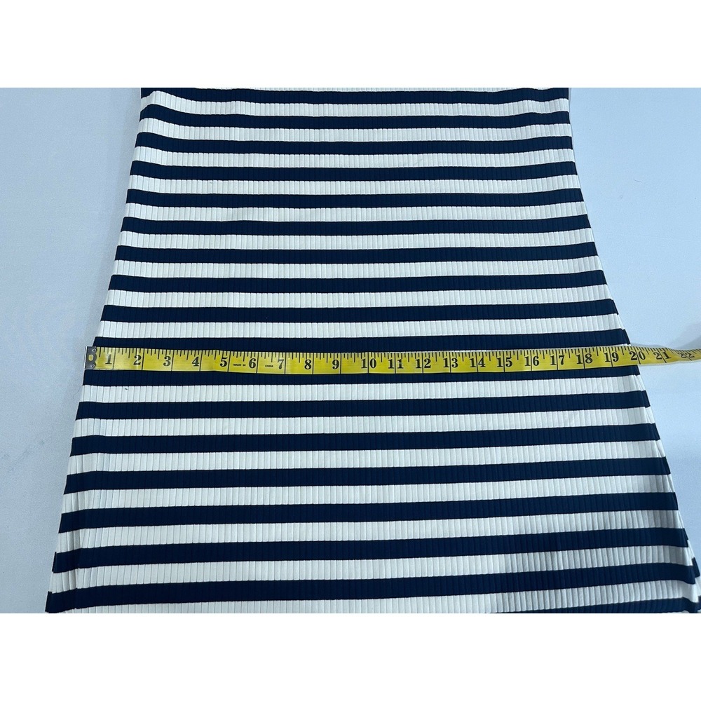 J.CREW Ribbed Midi Dress Navy White Stripe Boatneck Casual Preppy Nautical XL - Picture 8 of 11